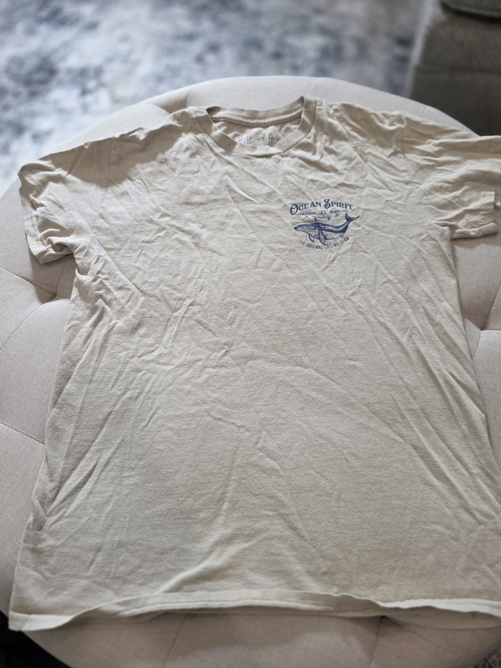 Men's Short-Sleeve Crewneck T-Shirt in Beige